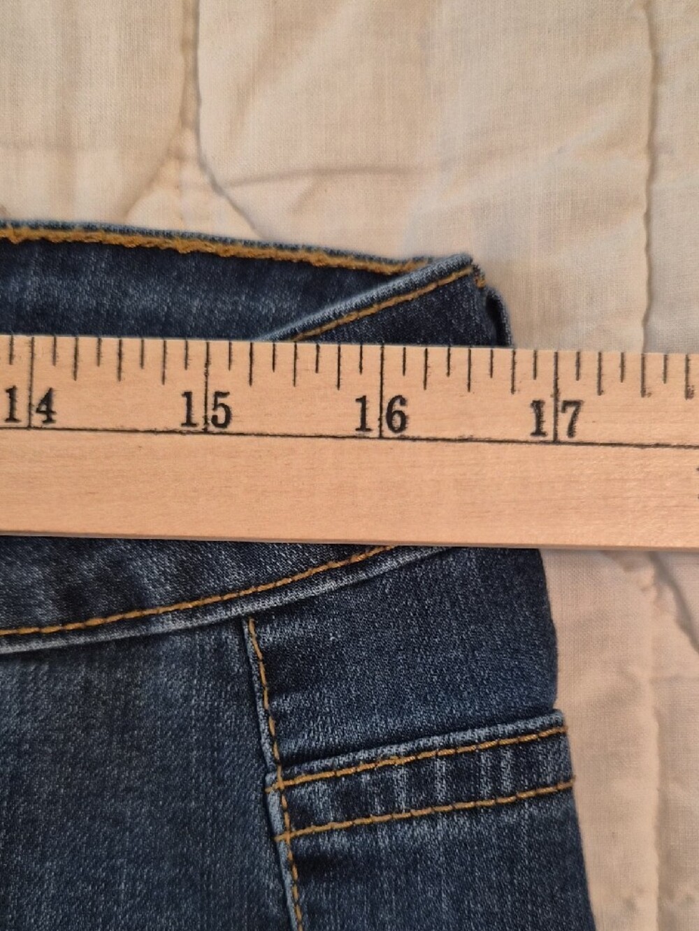 Dark Wash Embroidered Women’s Jeans - Blue with Multicolor Floral - Picture 4 of 12